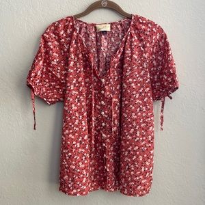 Universal Thread women’s Large orange floral blouse